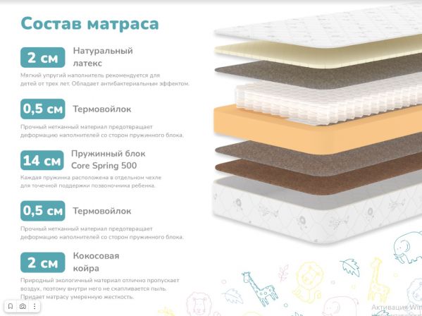 Детский матрас Dimax Герой (Герой)